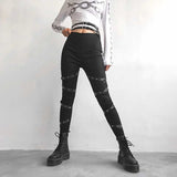 Black Streetwear Gothic Pencil Pants