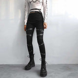 Black Streetwear Gothic Pencil Pants