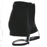 Hollow Out Black Shorts Women