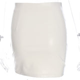 PU Leather Zipper High Waist Mini Skirt