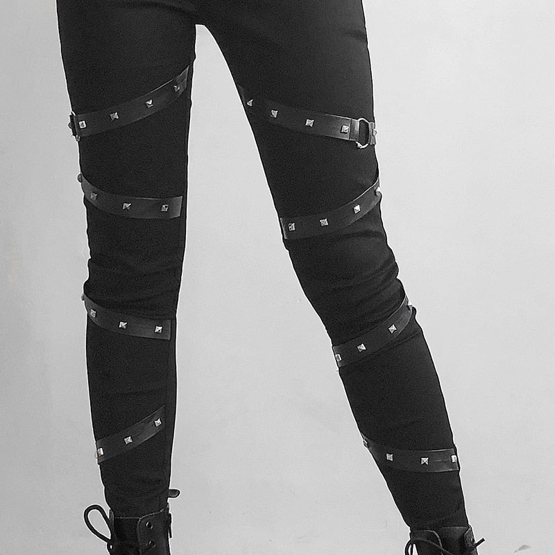 Black Streetwear Gothic Pencil Pants