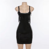 PU Leather Sexy Bodycon Dress