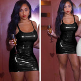 PU Leather Sexy Bodycon Dress