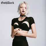 Gothic Hollow Out Mesh Top